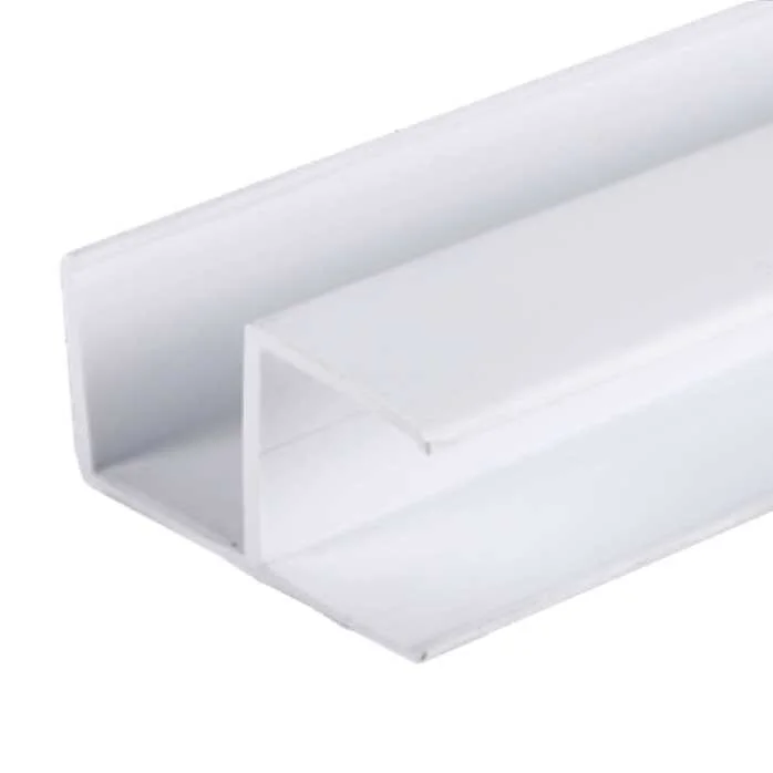 Perfil-u dobble 90 grados en PVC blanco